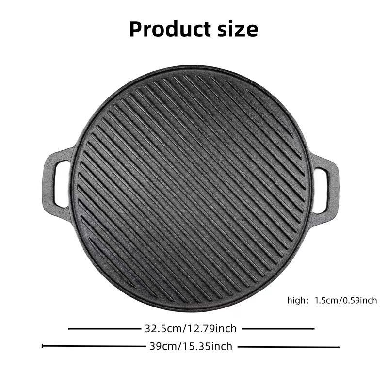 Skillet Cast Iron Camp - Double Sided Striped Cast Iron Griddle