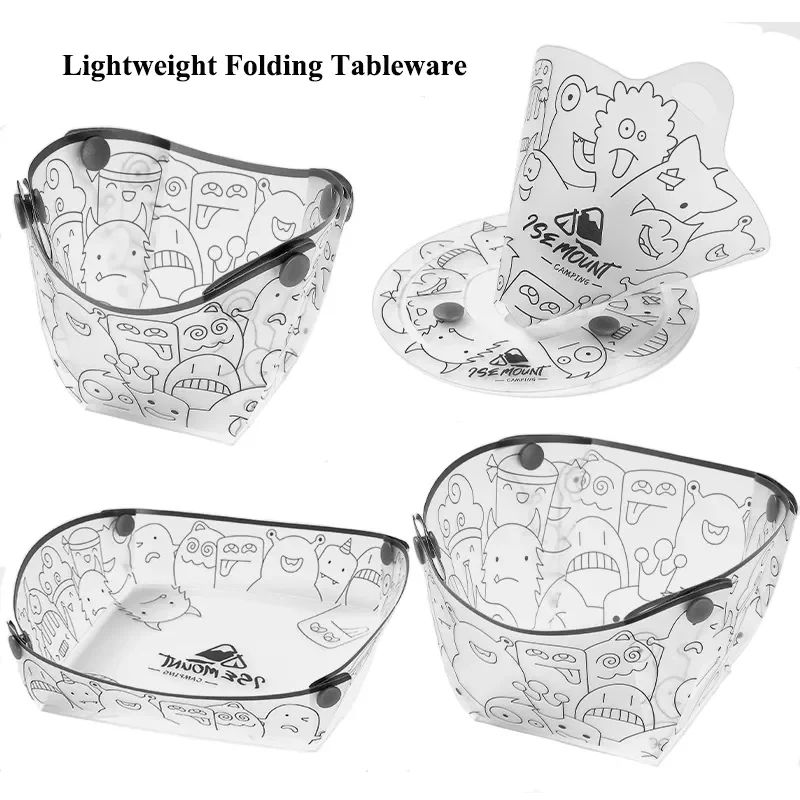 Camping Cooking Utensils Kit - Outdoor Lightweight Folding Tableware Portable Bowl