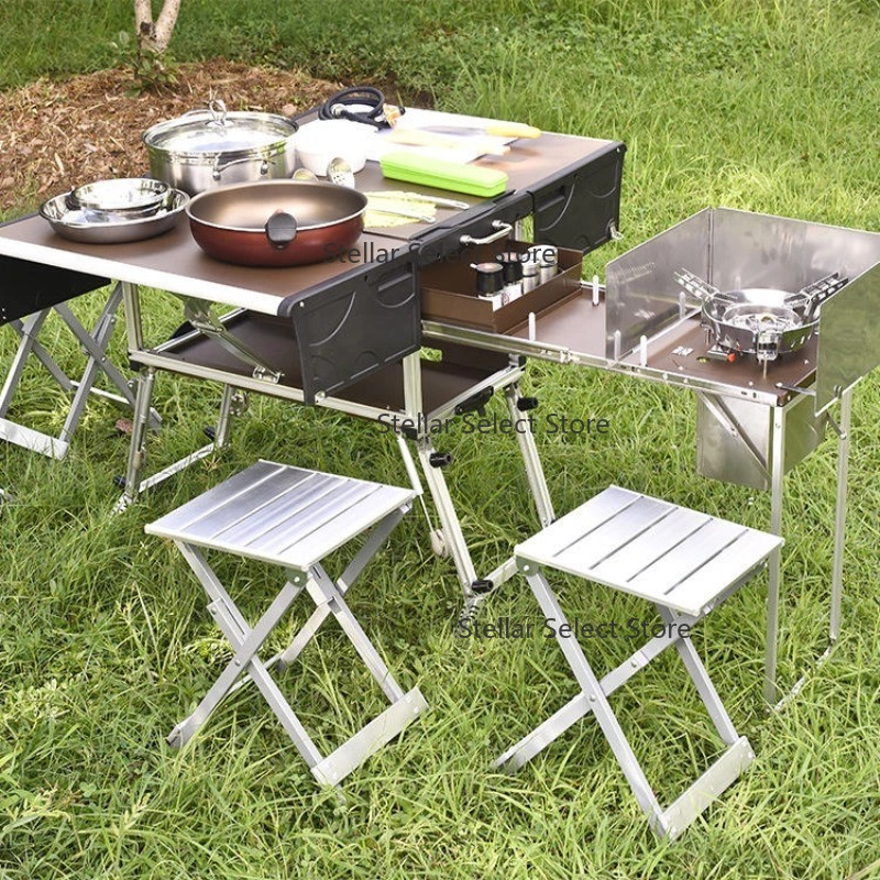 Camping Cooking Box Set - Full Set Outdoor Kitchen Hiking Cooking