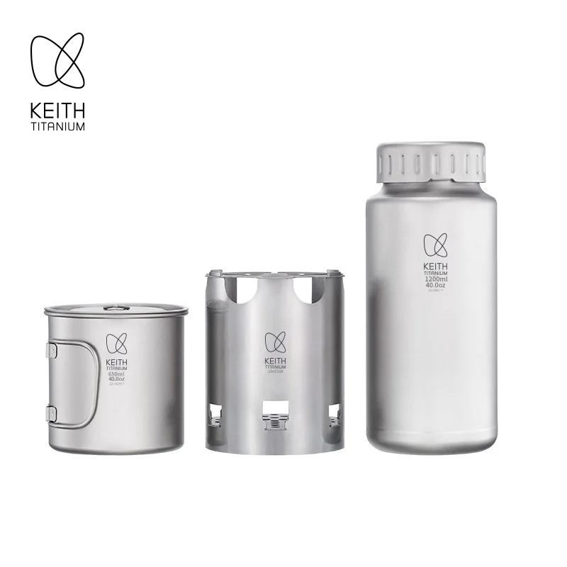 Camping Cooking Books - KEITH Pure Titanium Nesting Camping Set