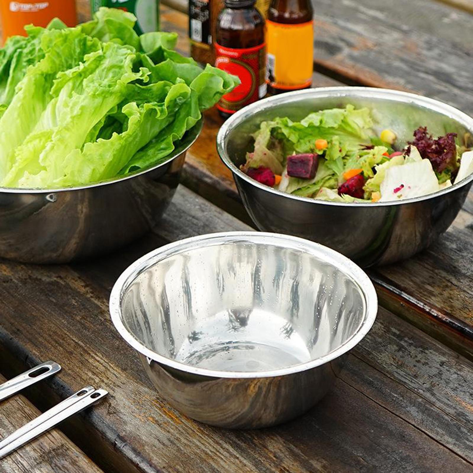 Camping Cooking With Kids - 3Pcs Stainless Steel Mixing Bowls Camping