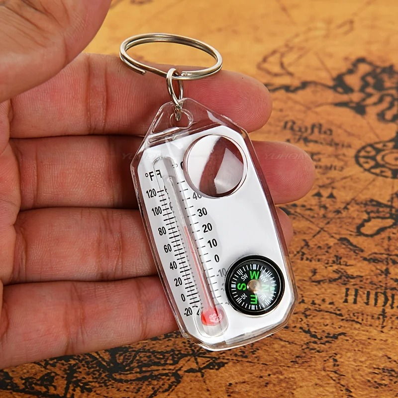 Camping Cooking Multi Tool - 3 in 1 Keychain Compass Portable