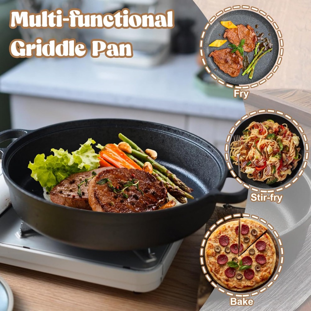1PCS Cast Iron Skillet with Ha - đánh giá và giá Skillet Cast Iron Camp