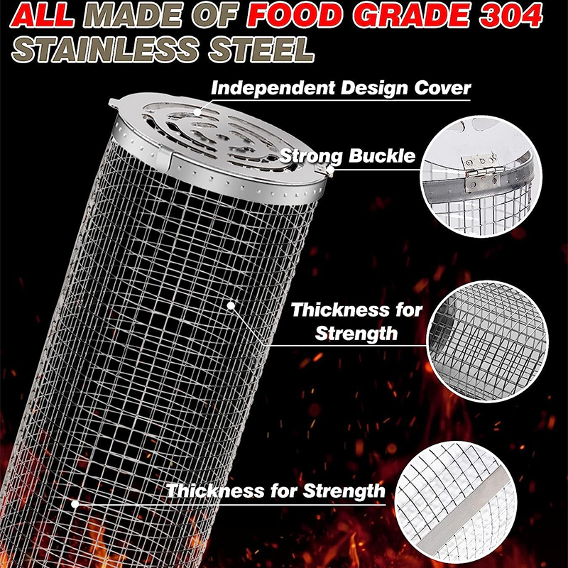 BBQ Basket Stainless Steel Rol - đánh giá và giá Camping Cooking Basket