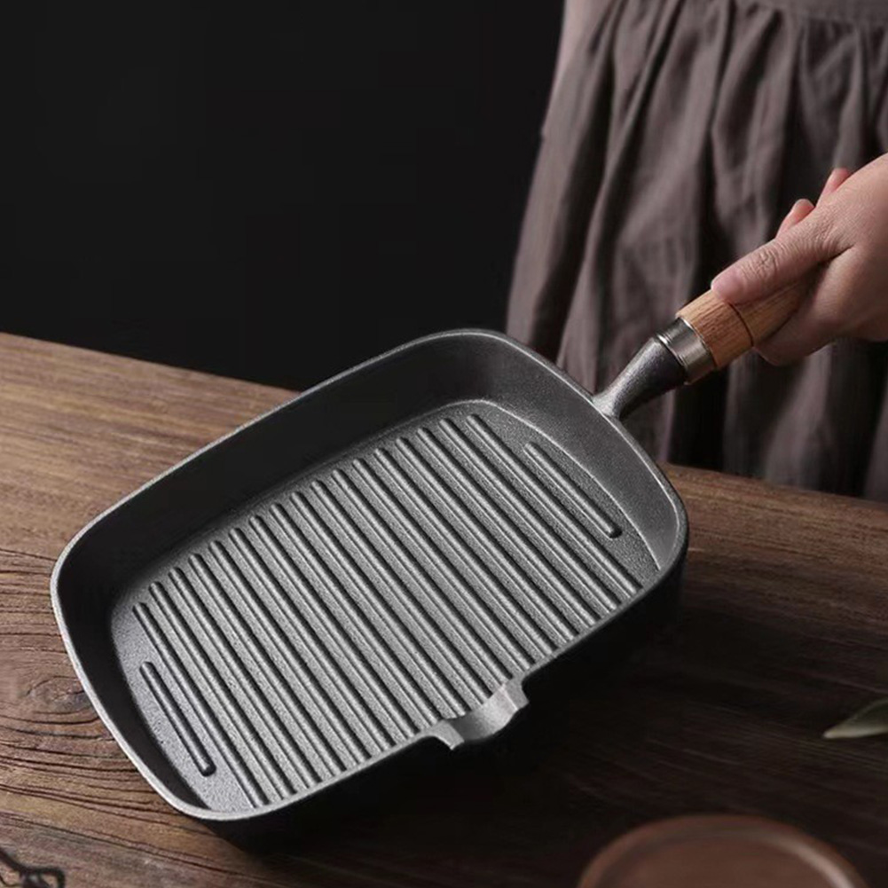 Iron Skillet Frying Pan with W - đánh giá và giá Skillet Cast Iron Camp
