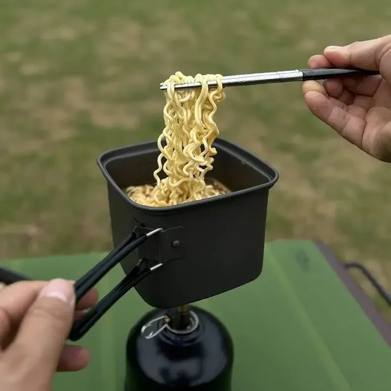 Outdoor Camping Square Pot Fol - đánh giá và giá Camping Cooking Box Set