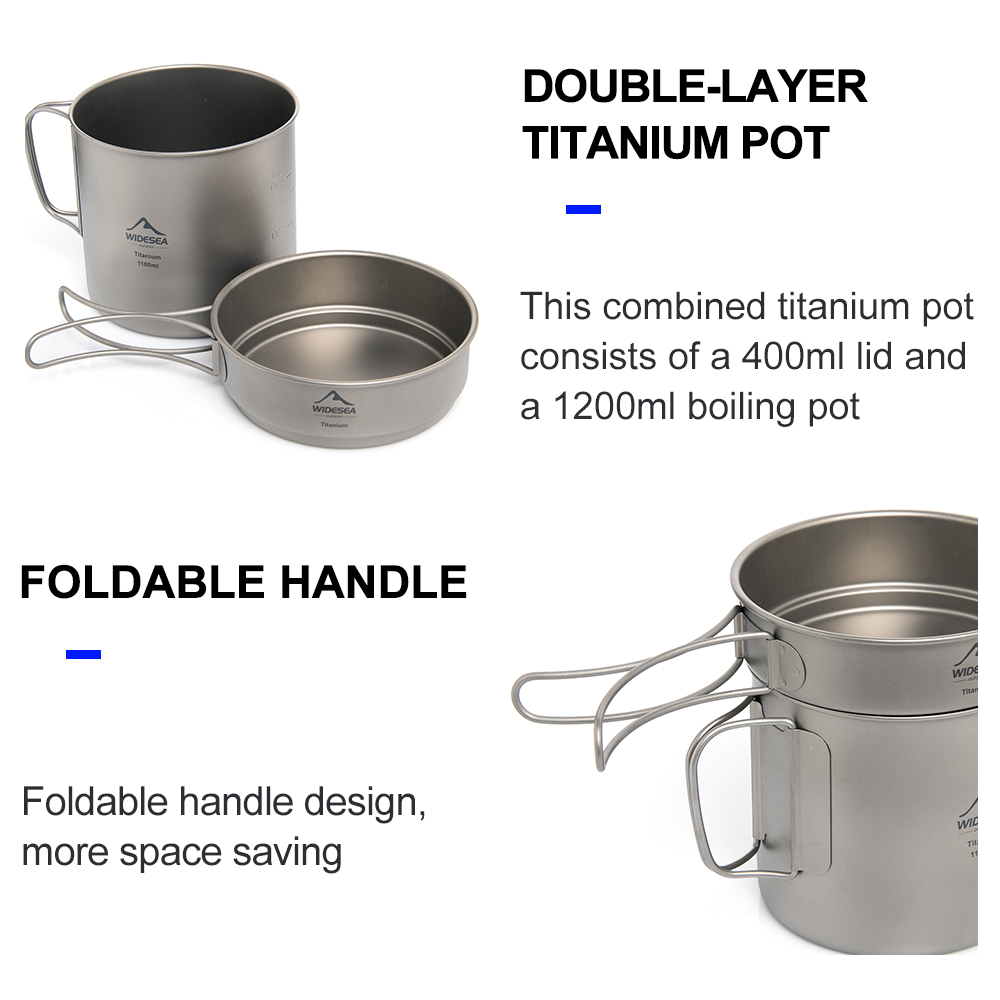 Widesea Ultralight Titanium Ca - đánh giá và giá Camping Cooking Utensils Kit