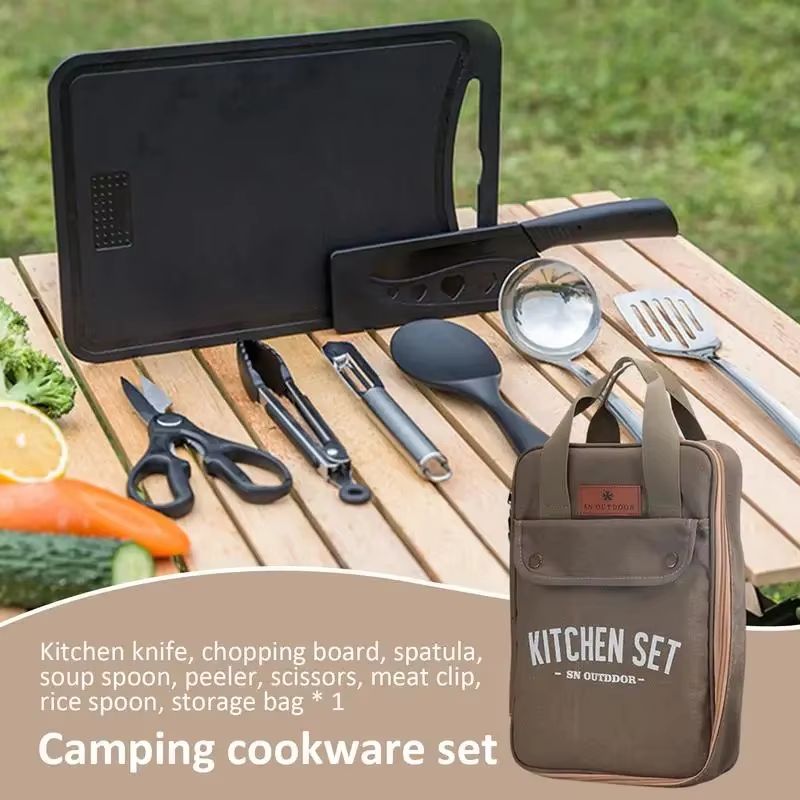 8pcs Camping Kitchen Cookware  - đánh giá và giá Camping Cooking Books