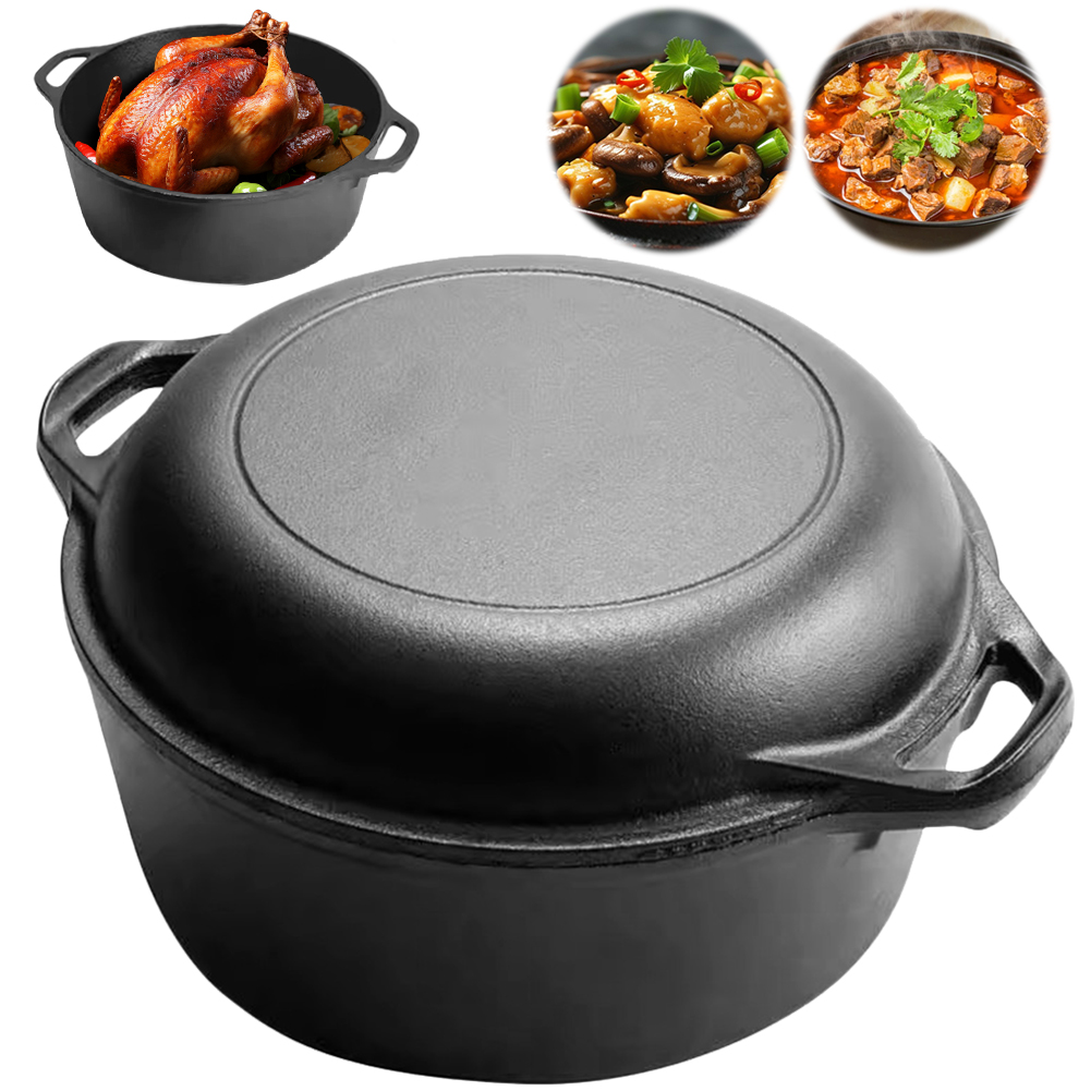 2 in 1 Cast Iron Dutch Oven Po - đánh giá và giá Skillet Cast Iron Camp