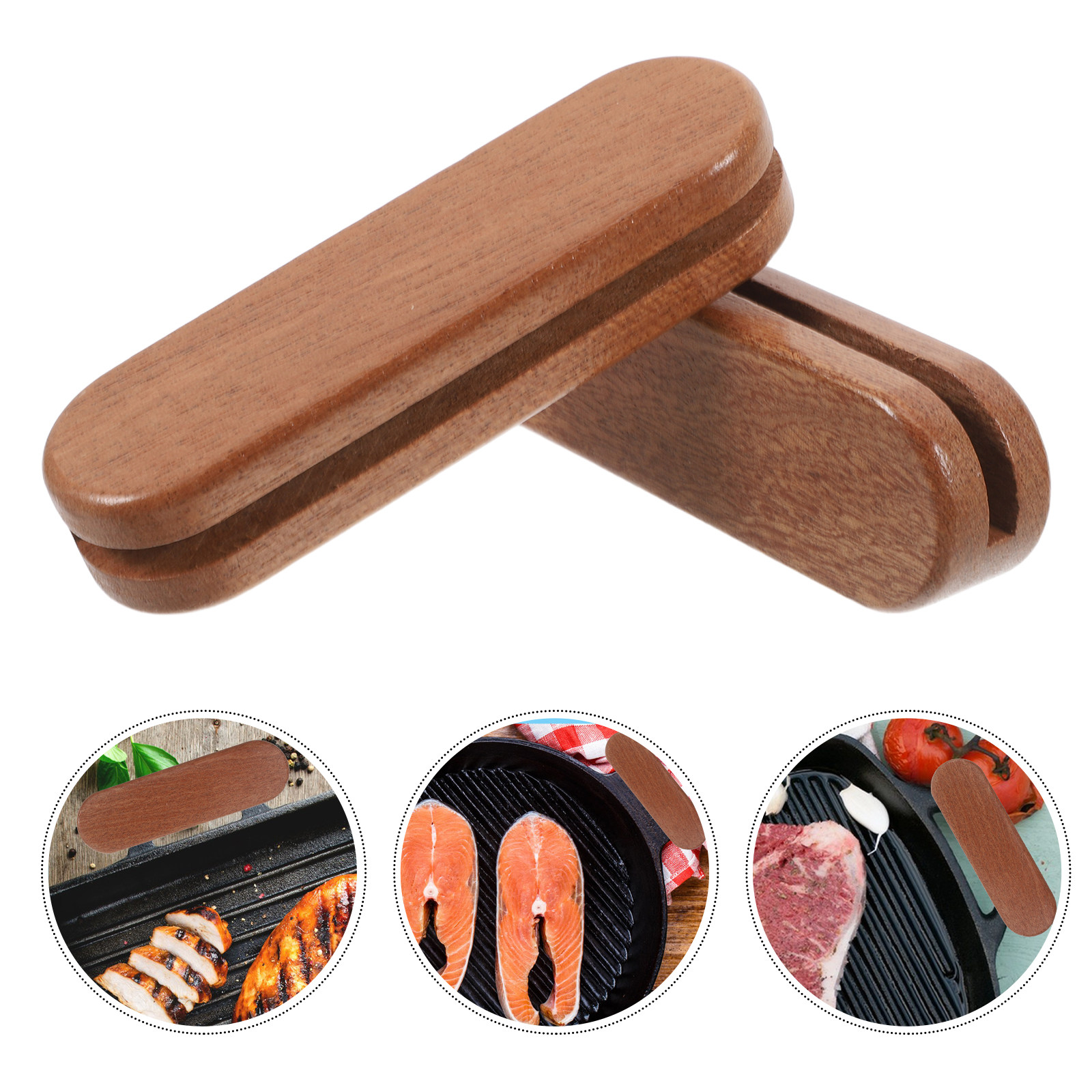 2Pcs Wood Handle Grip Heat Res - đánh giá và giá Skillet Cast Iron Camp