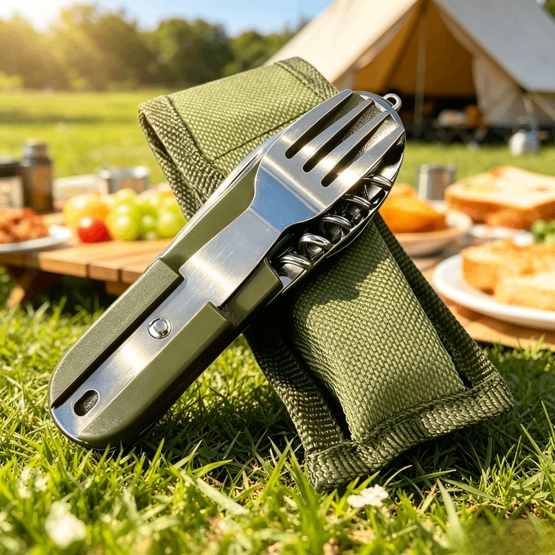 Stainless Steel 7 in 1 Camping - đánh giá và giá Camping Cooking Cutlery Set