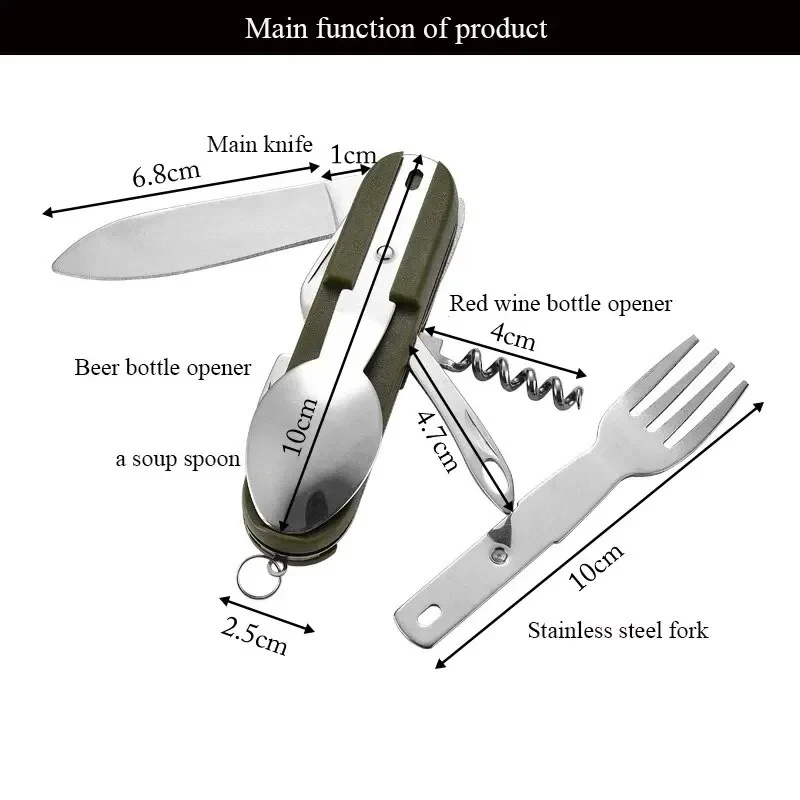 Stainless Steel 7 in 1 Camping - đánh giá và giá Camping Cooking Cutlery Set