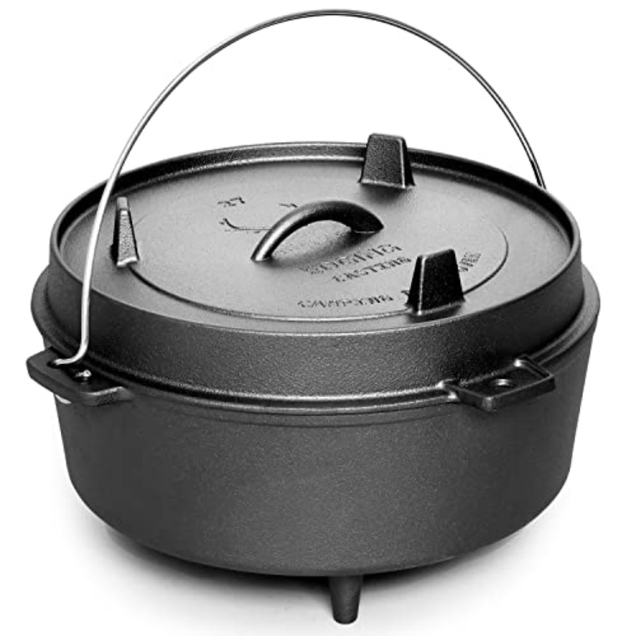 Pre-Seasoned Cast Iron Dutch O - đánh giá và giá Skillet Cast Iron Camp