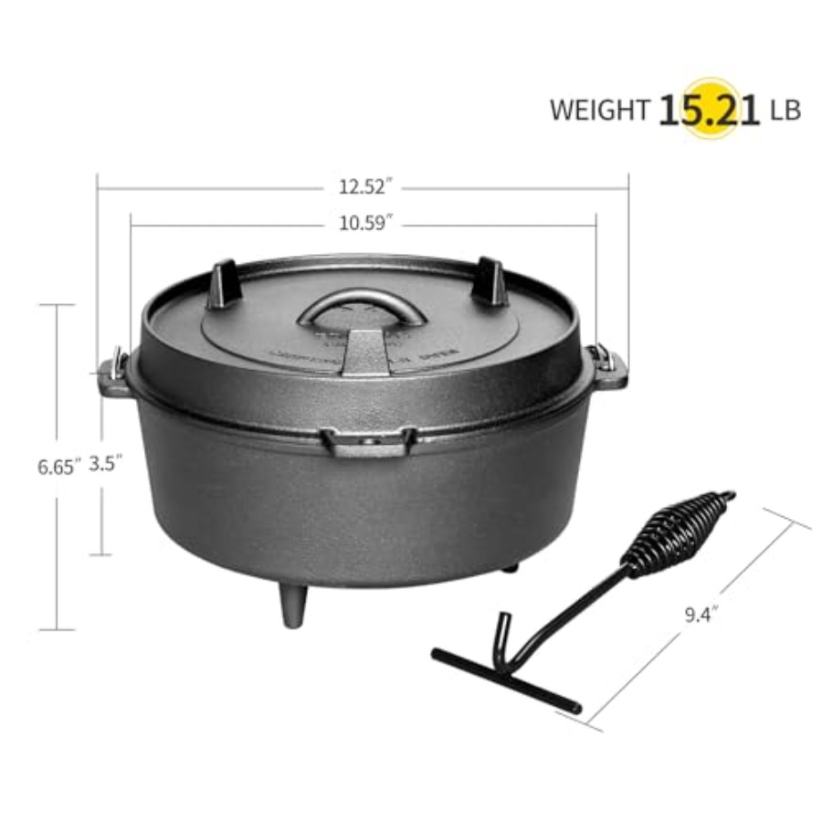 Pre-Seasoned Cast Iron Dutch O - đánh giá và giá Skillet Cast Iron Camp