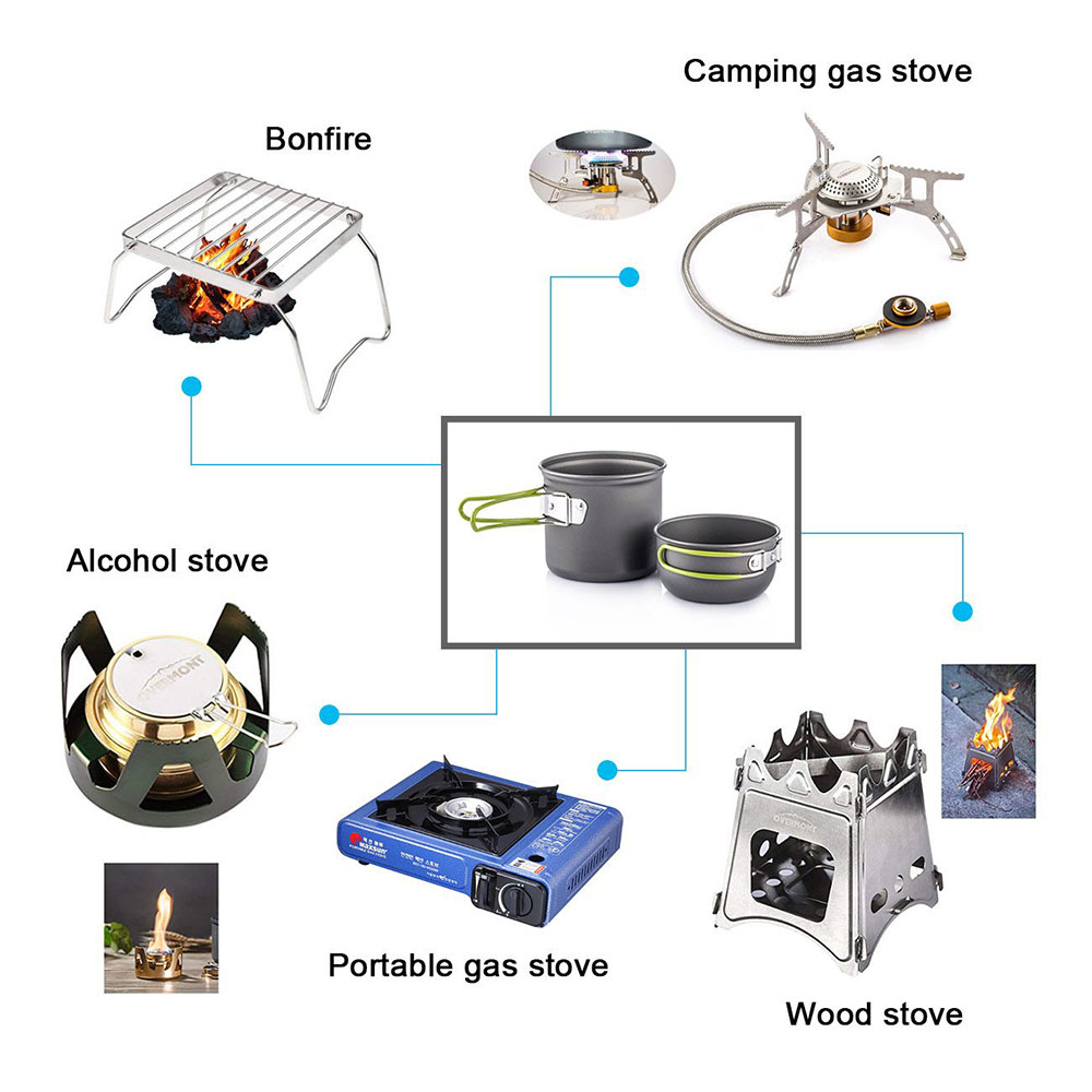 Ultralight Camping Pots Cookwa - đánh giá và giá Camping Cooking Rice