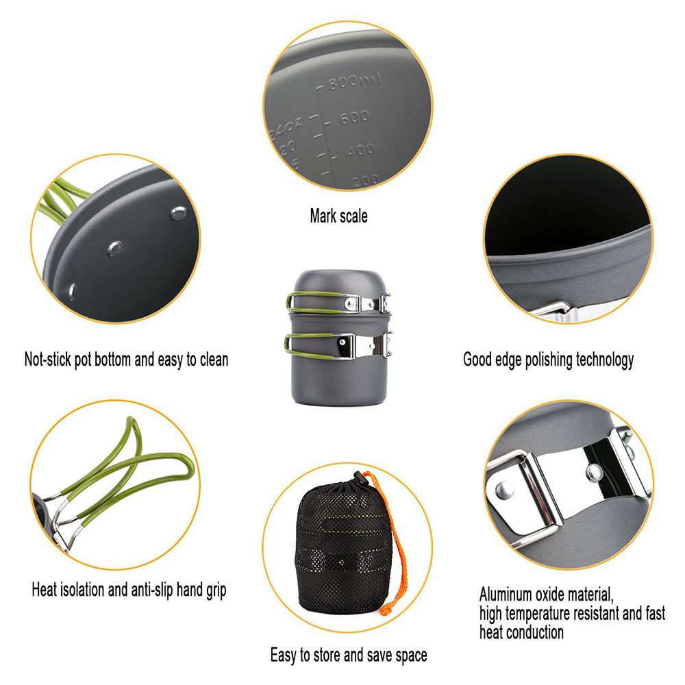 Ultralight Camping Pots Cookwa - đánh giá và giá Camping Cooking Rice