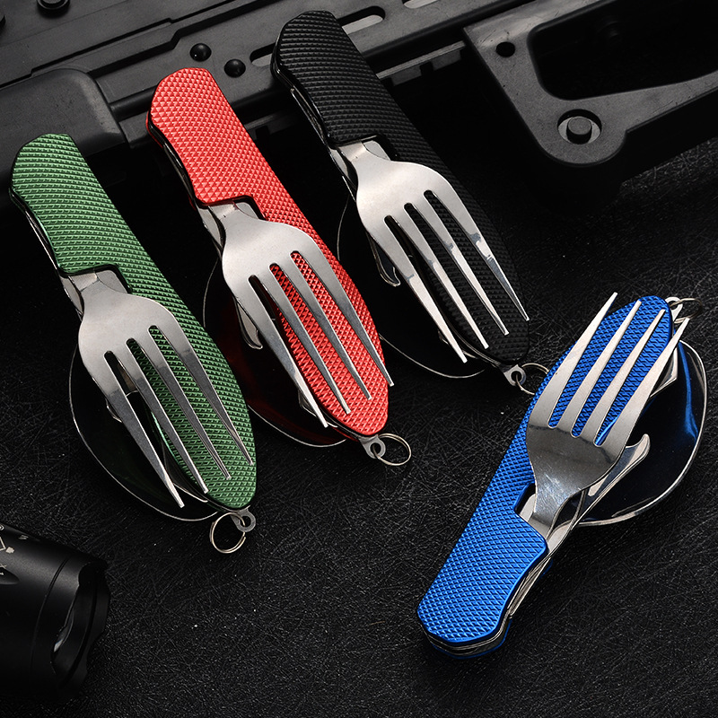 4 in1 Foldable Camping Utensil - đánh giá và giá Camping Cooking Cutlery Set