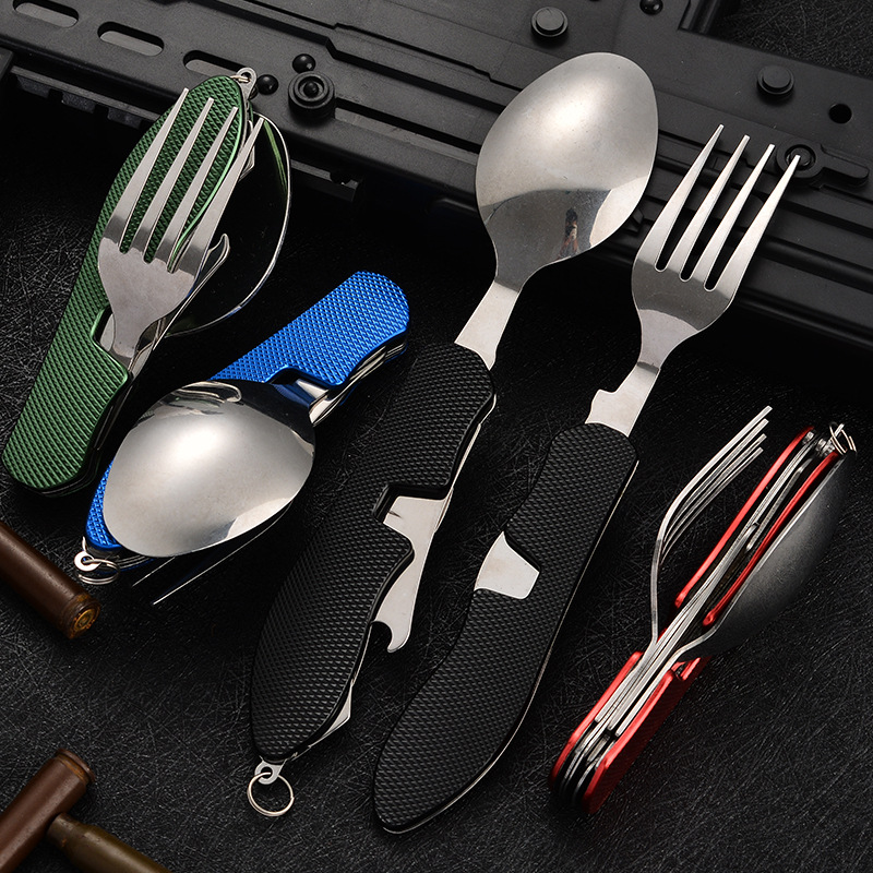 4 in1 Foldable Camping Utensil - đánh giá và giá Camping Cooking Cutlery Set