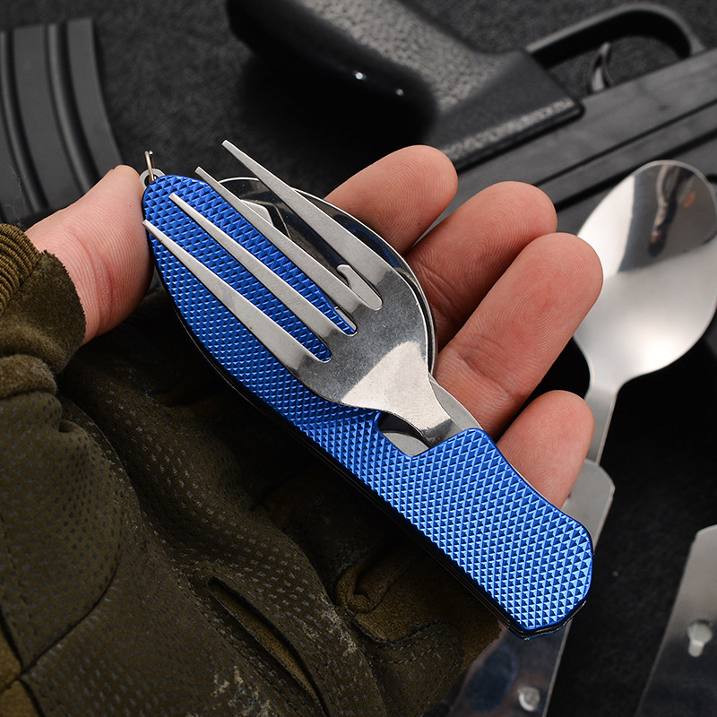 4 in1 Foldable Camping Utensil - đánh giá và giá Camping Cooking Cutlery Set