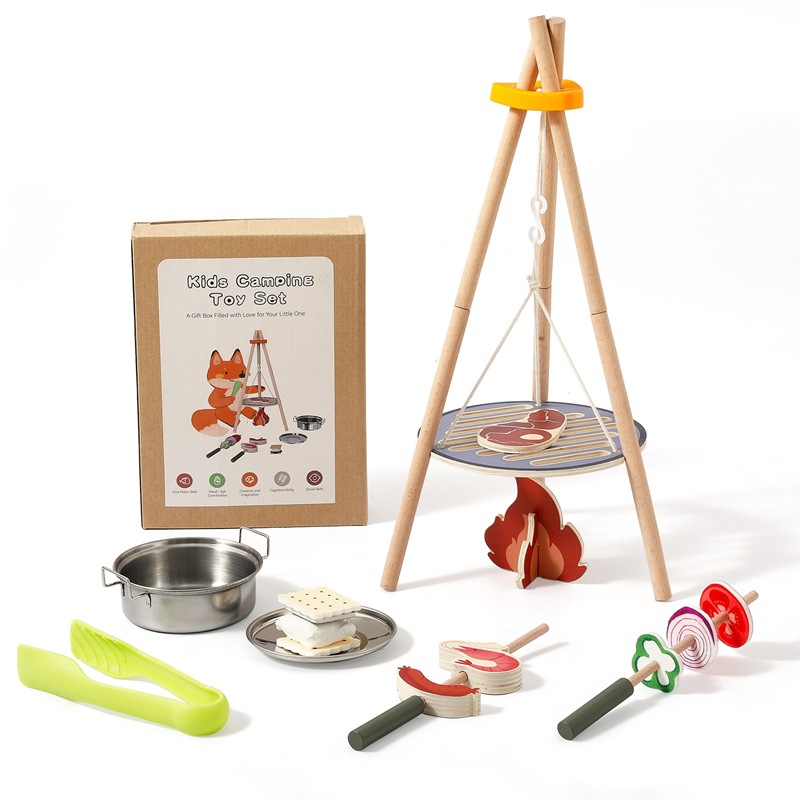 Wooden Kids Camping Barbecue T - đánh giá và giá Camping Cooking With Kids