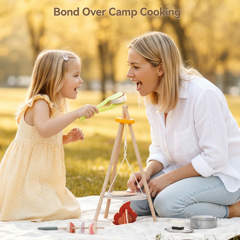 Wooden Kids Camping Barbecue T - đánh giá và giá Camping Cooking With Kids