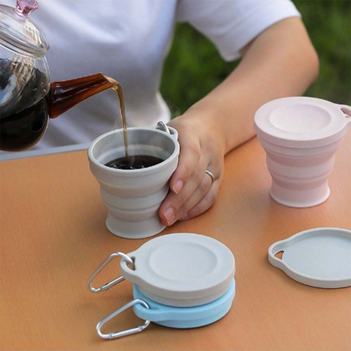 Outdoors Silicone Folding Cup  - đánh giá và giá Camping Cooking Cutlery Set