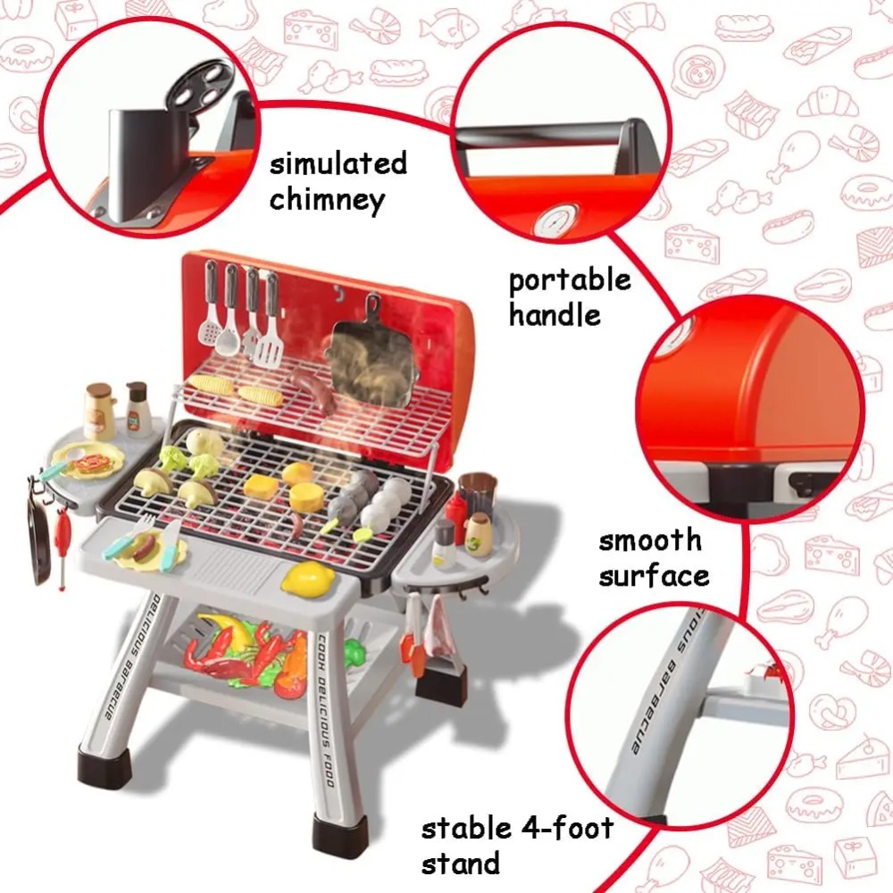 Barbecue Grill Toy Set Kids BB - đánh giá và giá Camping Cooking With Kids