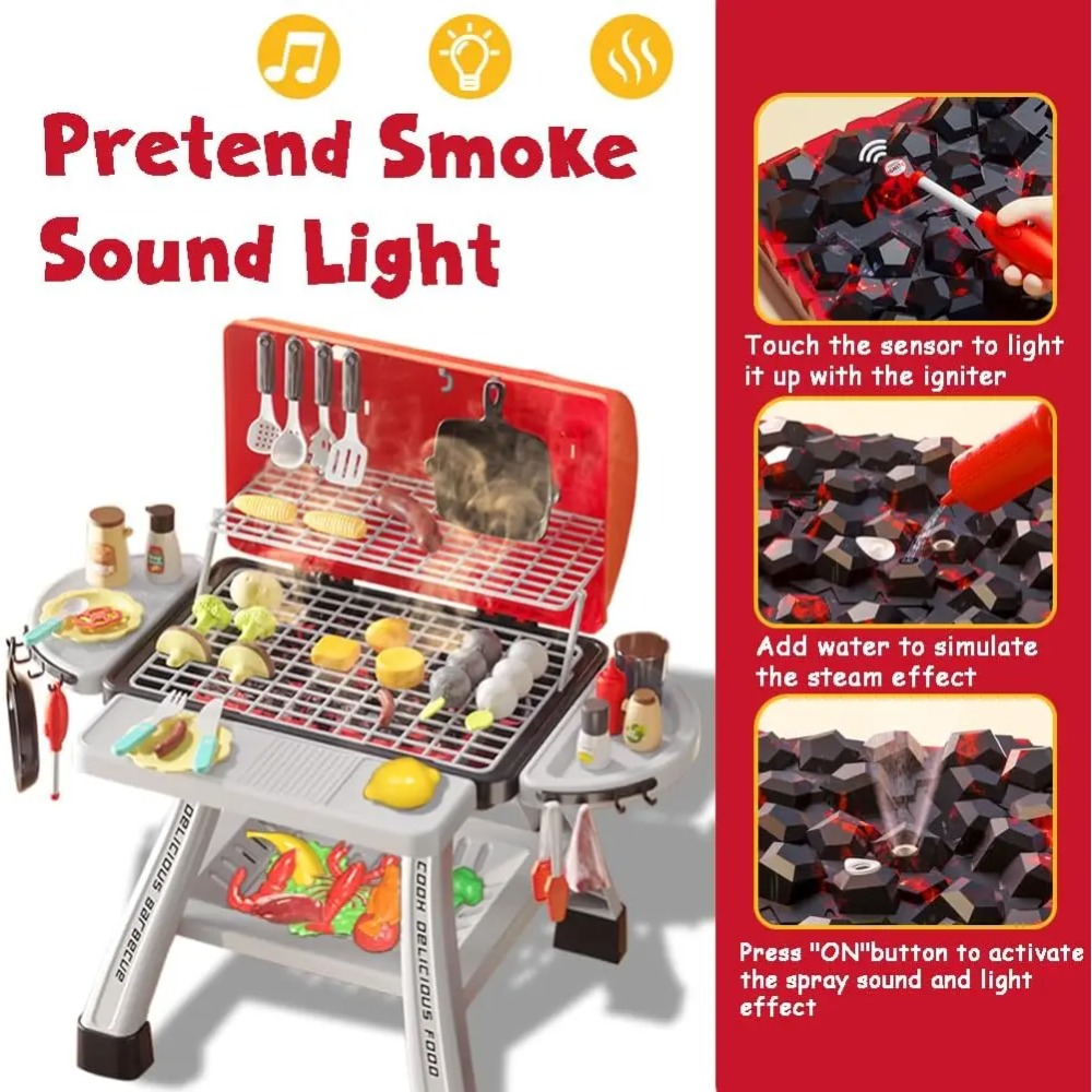Barbecue Grill Toy Set Kids BB - đánh giá và giá Camping Cooking With Kids