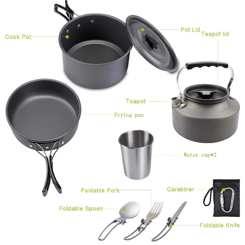 High Quality Outdoor Lightweig - đánh giá và giá Quality Camping Cooking Set