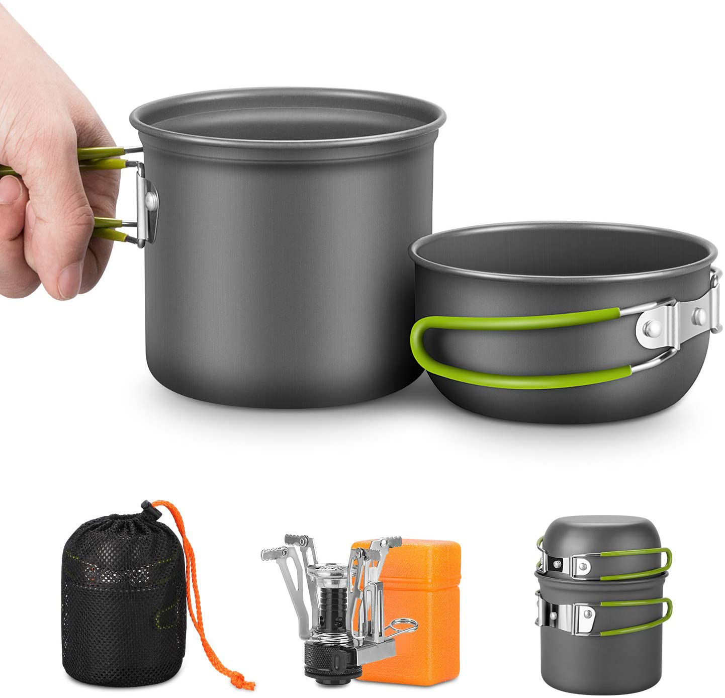Camping Cookware Kit with Stov - đánh giá và giá Camping Cooking Box Set