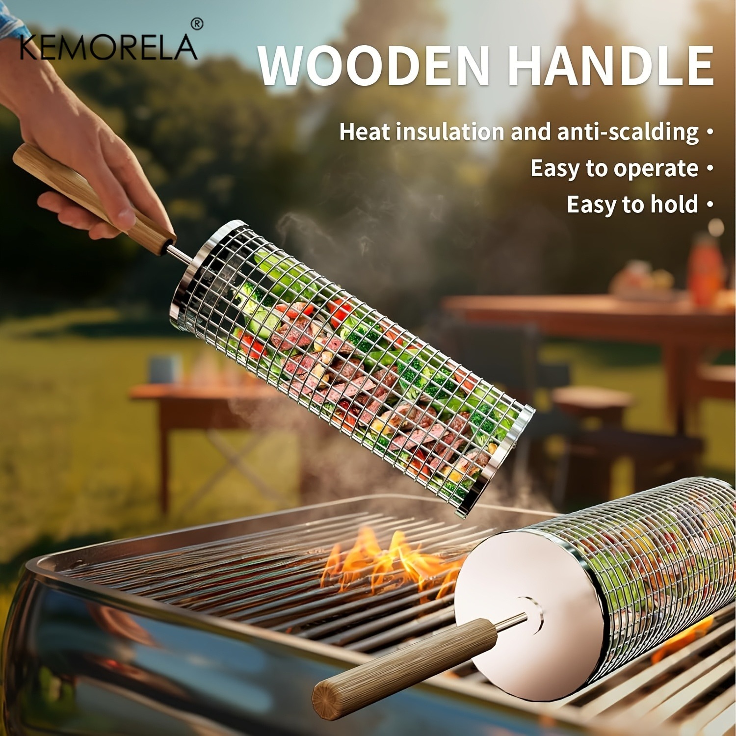 Round Barbecue Grill Basket Se - đánh giá và giá Camping Cooking Basket