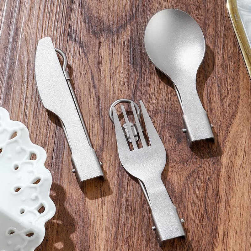 Titanium Foldable Utensil Set  - đánh giá và giá Camping Cooking Cutlery Set