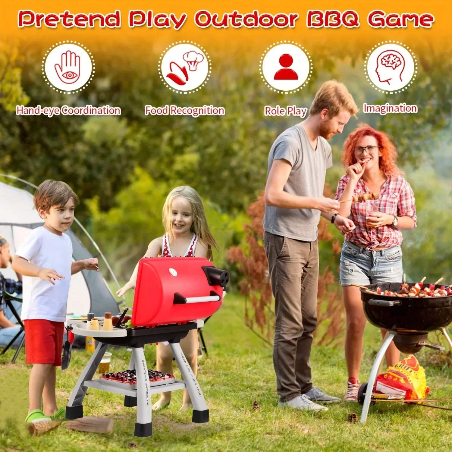 Barbecue Grill Toy Set Kids BB - đánh giá và giá Camping Cooking With Kids