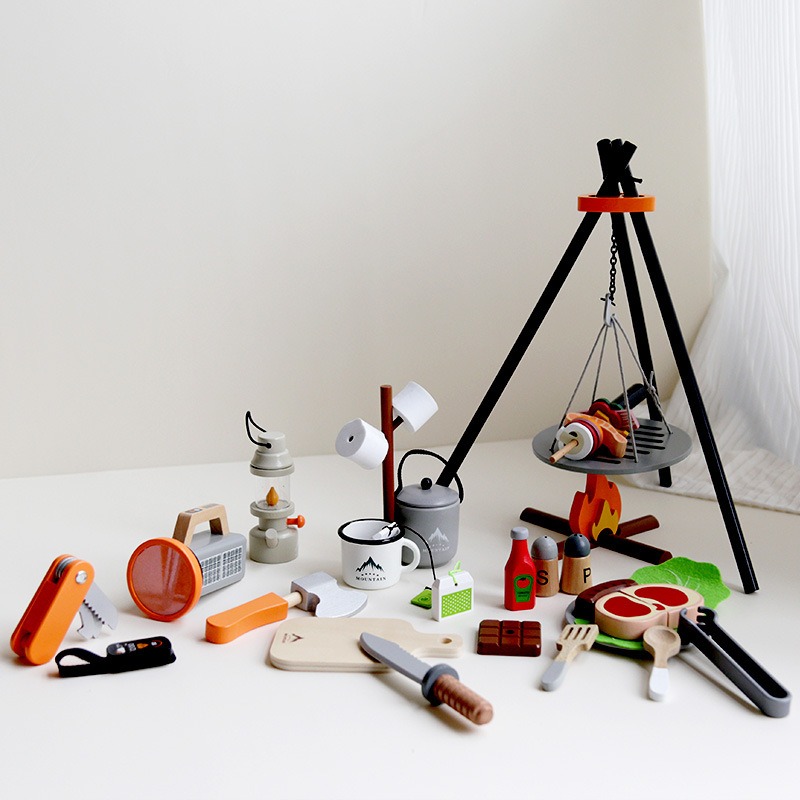 Wooden Camping Pretend Play Se - đánh giá và giá Camping Cooking With Kids