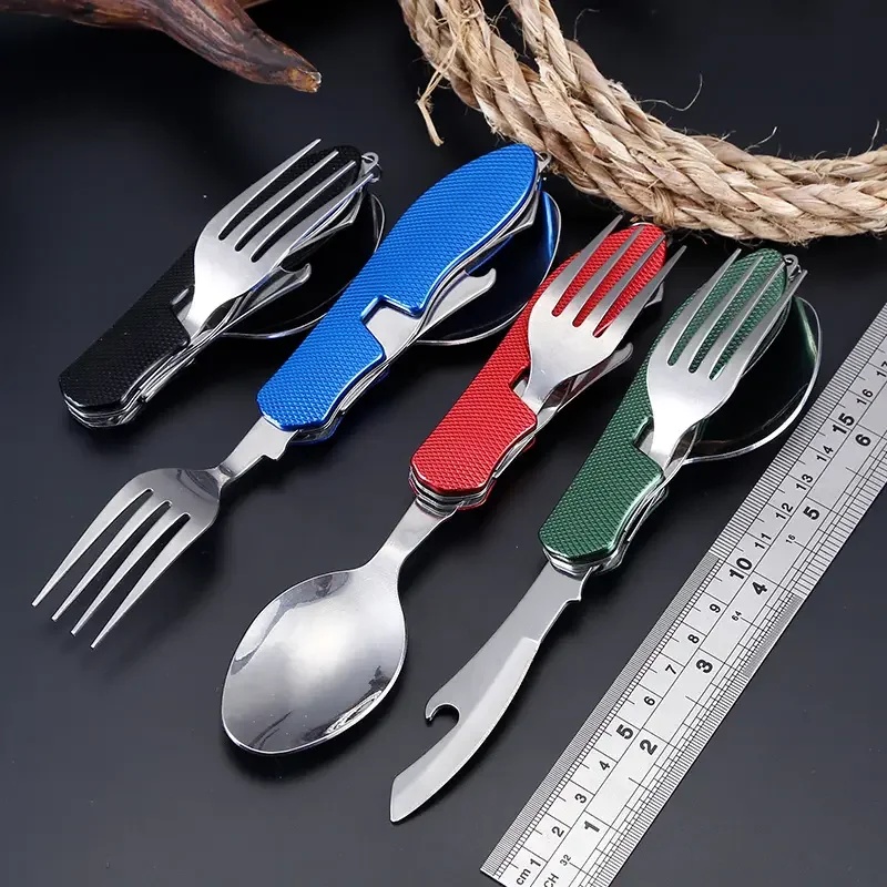 Stainless Steel Cutlery 4in1 O - đánh giá và giá Camping Cooking Cutlery Set