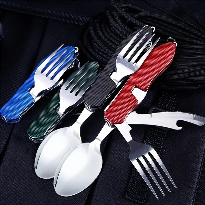 Stainless Steel Cutlery 4in1 O - đánh giá và giá Camping Cooking Cutlery Set