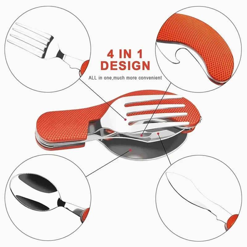 Stainless Steel Cutlery 4in1 O - đánh giá và giá Camping Cooking Cutlery Set