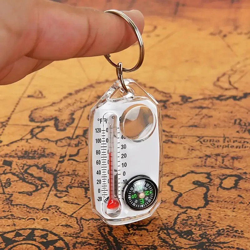 3 in 1 Keychain Compass Portab - đánh giá và giá Camping Cooking Multi Tool