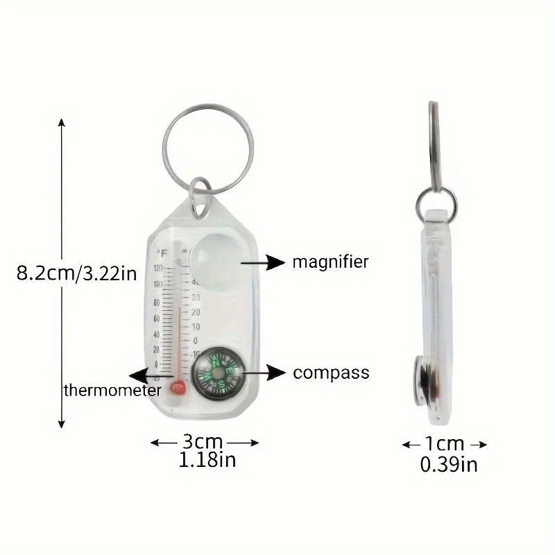 3 in 1 Keychain Compass Portab - đánh giá và giá Camping Cooking Multi Tool