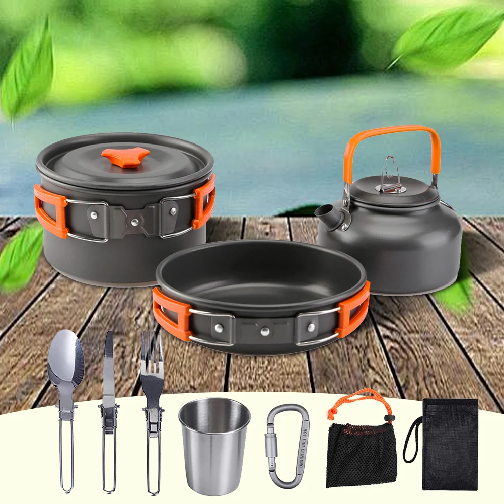 Camping Cookware Kit Kettle Po - đánh giá và giá Camping Cooking Utensils Kit