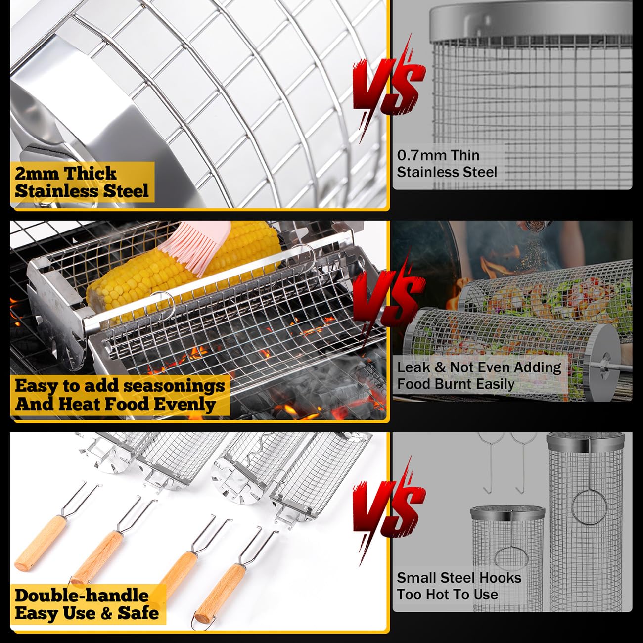 BUYYES Rolling Grill Basket BB - đánh giá và giá Camping Cooking Basket